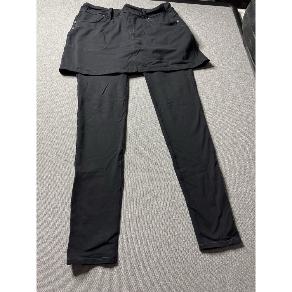 Athleta Women's Black Bettona 2 In 1 Skirted Leggings Skort Pockets Medium Tall